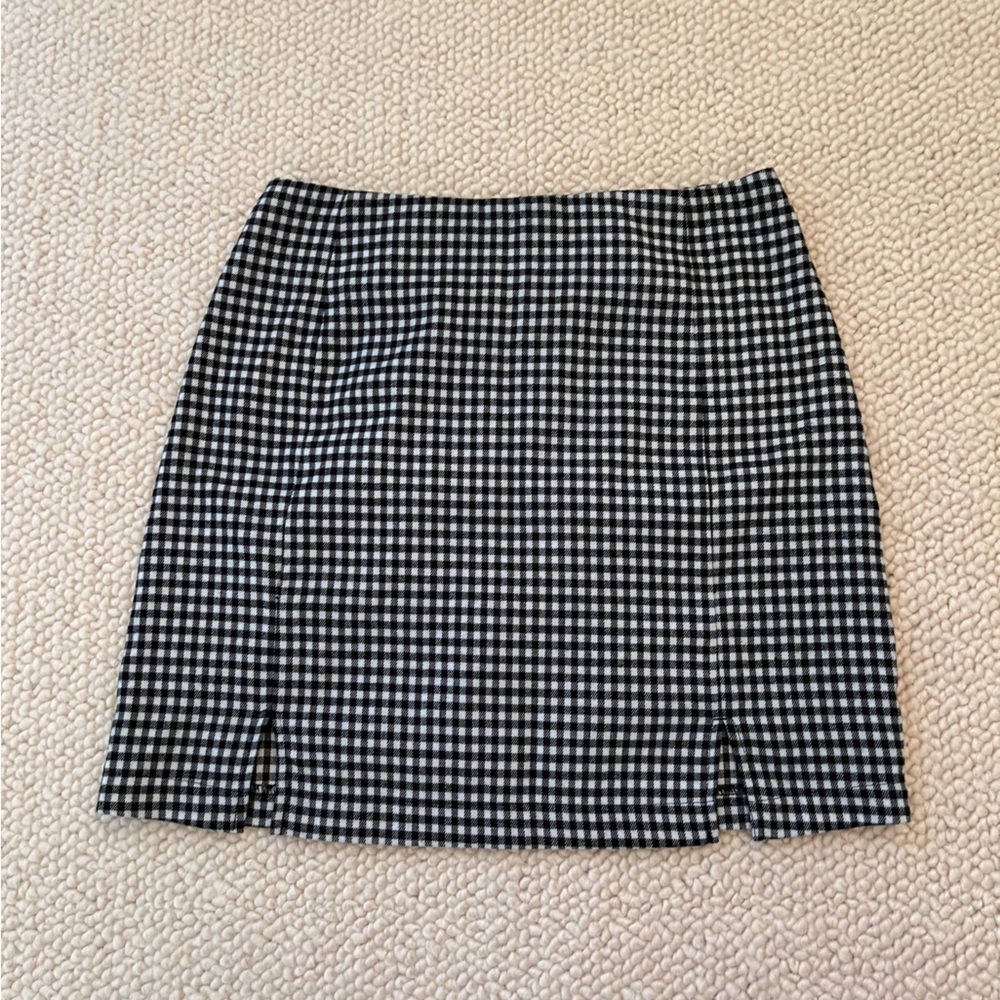 Eyeshadow Black and White Gingham Mini Skirt